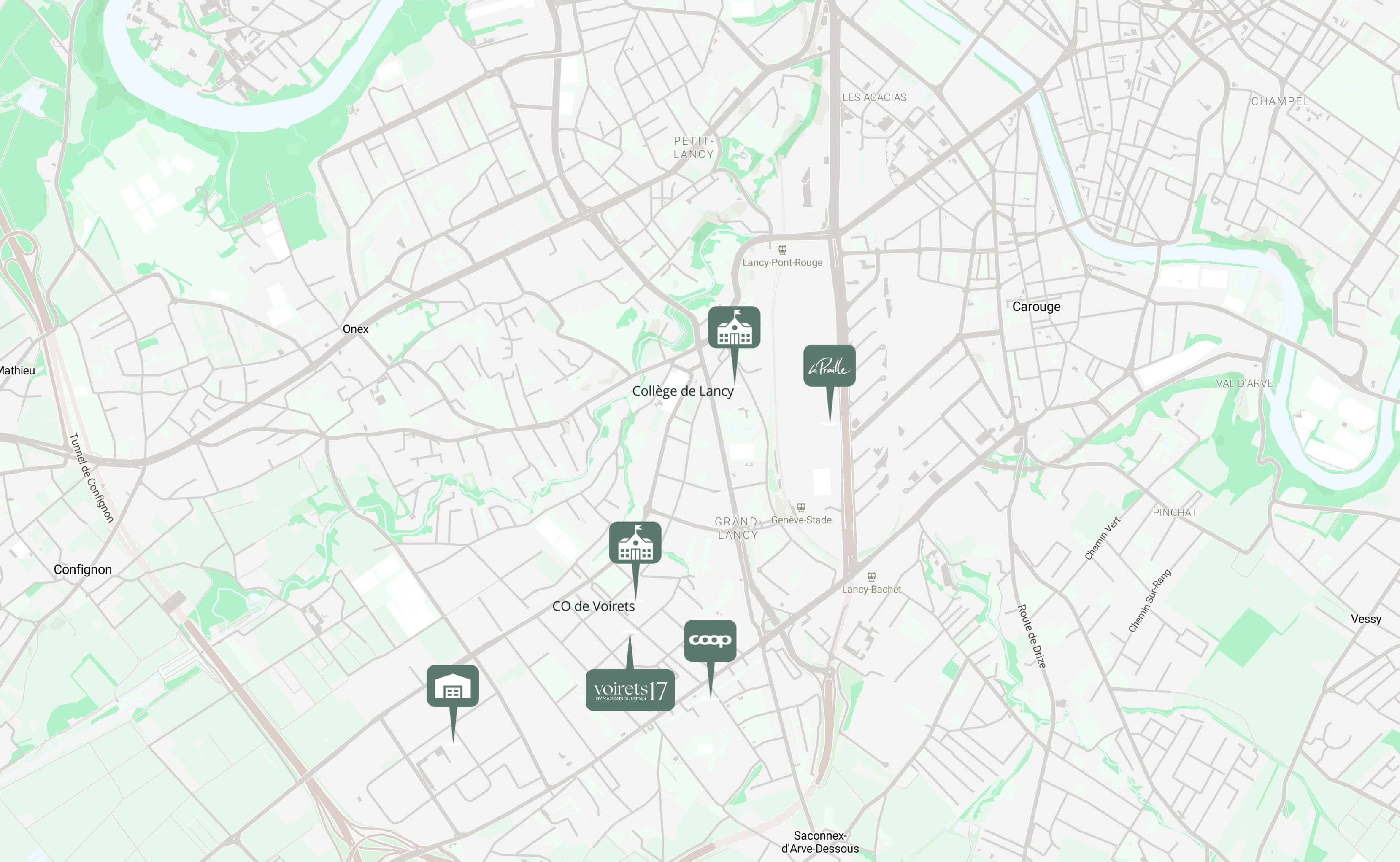Carte locale de Plan-les-Ouates